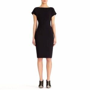 Rachel Roy Size 14 NEW Black Cap Sleeve Sheath Dress